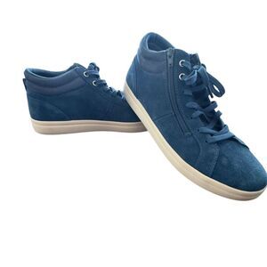 Vionic Women's Rosemont Suede Sneakers Blue Size 10 Wide Casual Shoes